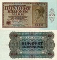 100 biliónov (100,000,000,000,000) mariek Nemecko 1924 - REPLIKA - Kliknutím na obrázok zatvorte -